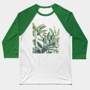 Green Tropical Jungle Banana Tree Strelitzia Baseball T-Shirt